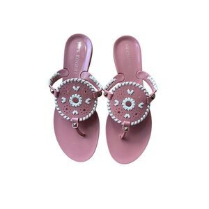 Jack Rogers Womens Georgica Jelly Pink Flat Heel Thong Flip Flop Sandals Size 10